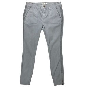 Vineyard Vines Pants Womens Size 10 Grey  Blue Stretch Zipper Hem Moto High Rise